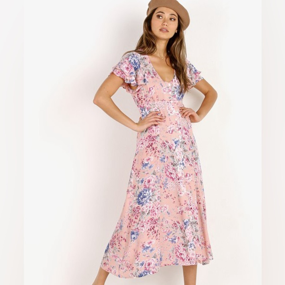 Auguste the Label
Dahlia Frill Sleeve Day Dress Blush